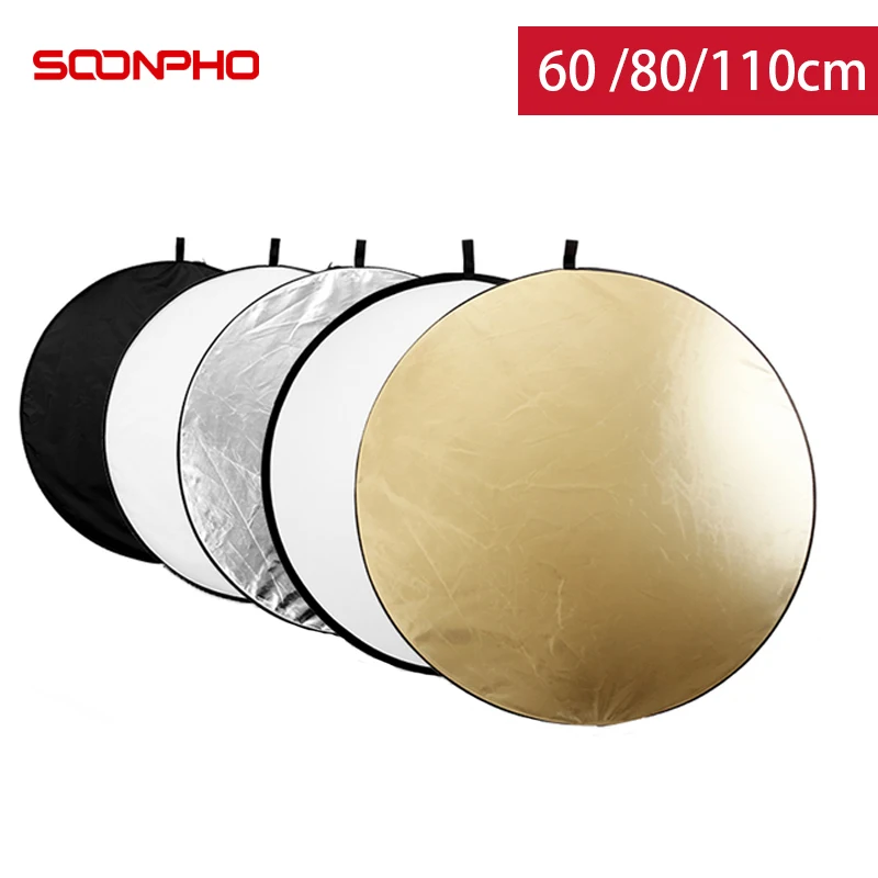 SUPON 60CM 80CM 110CM 5 In 1 Reflector Photography For Flash Light