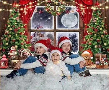 Photo Backdrop Photo Wallpaper Party Decoration Covers Christmas Tree Party Backdrop Fireplace Window For Photo Studio