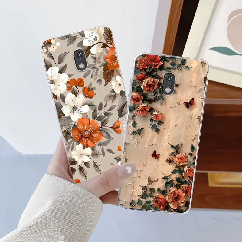 Luxurious Butterfly Flower Clear Soft Silicone Protective Phone Case