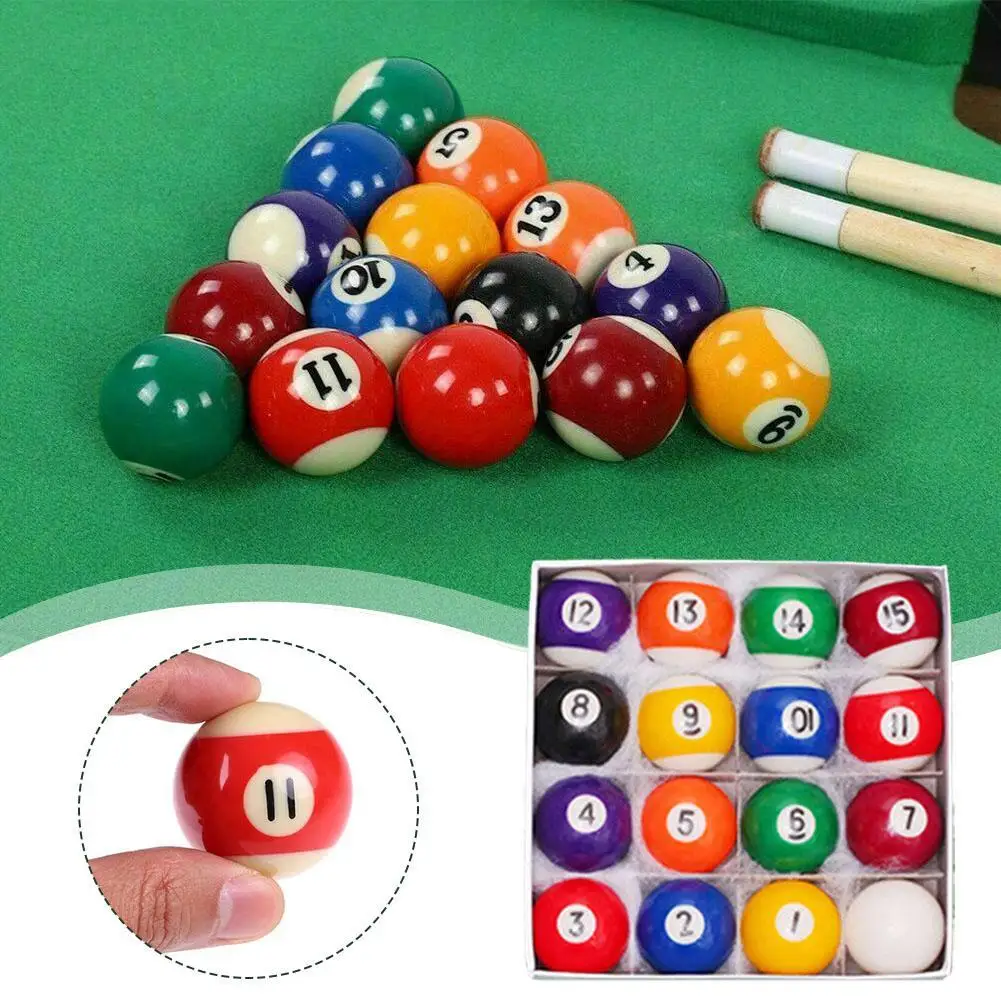 

1 Set 25mm Children Mini Billiards Table Balls Set Resin Small Pool Cue Balls Full Set Snooker & Billiard Accessory