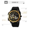 SKMEI 2202  Sport Watch Mens LED Light Stopwatch Waterproof Wristwatches Alarm Creative Cool 4 Time Display Countdown Digital 5