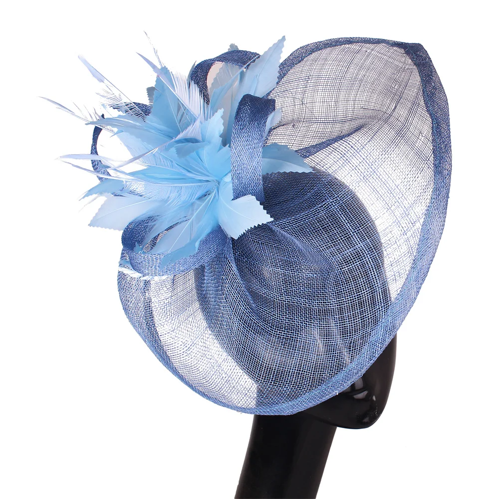 

Charming Wedding Fascinator Hair Clip Women Sinamay Millinery Church Hair Accessory Headbands Winter Party Royal Ascot Headwear