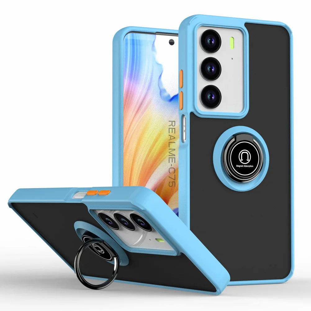 Rotatable Bracket Case with Metal Ring Car Holder Cover