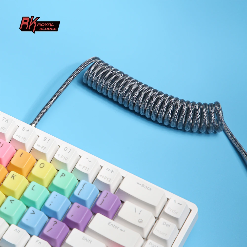 RK ROYAL KLUDGE RK61 60% Mechanical Keyboard with Coiled Cable