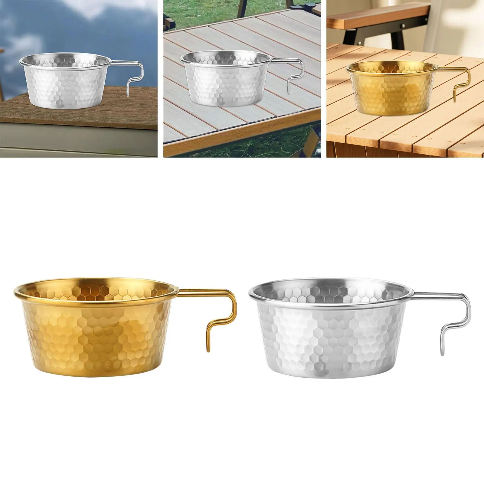 Camping Bowl Cooking Nonstick Utensil Portable Stainless Steel Handle