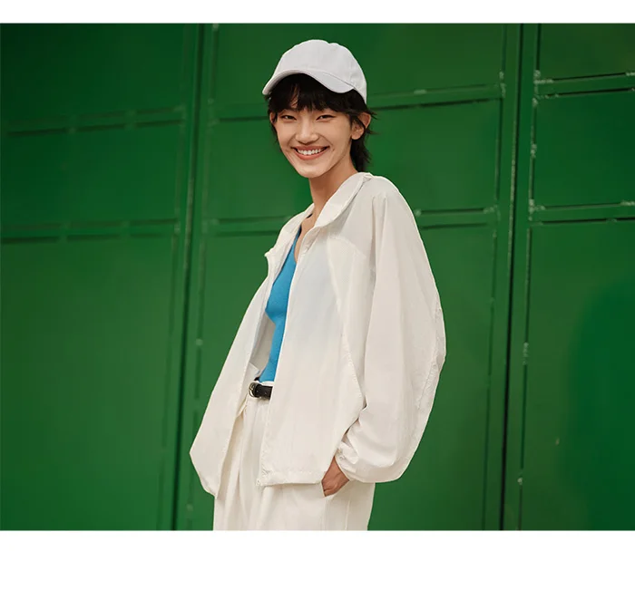 Jacket Women Splicing Mesh Hooded Jacket Loose Summer New Texture Cooling Sunscreen Clothes Hundred