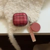 Retro Red Grid Pendant Glossy Protective Case for AirPods
