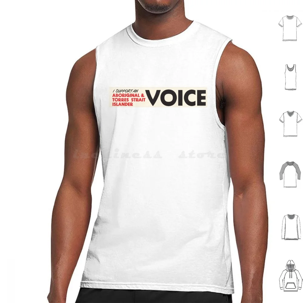 I Support An Aboriginal & Toris Strait Islander Voice Tank Tops Print Cotton Antique Voice Vote Yes