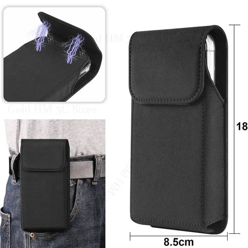 

Waterproof Nylon Cloth Phone Case For Motorola G54 G84 G14 G73 G53 G23 G13 G72 X40 S30 X30 Pro Magnet Flip Pouch Belt Waist Bag