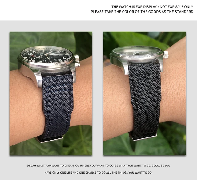 メンズレザーウォッチ用ナイロンストラップ,20mmおよび21mm