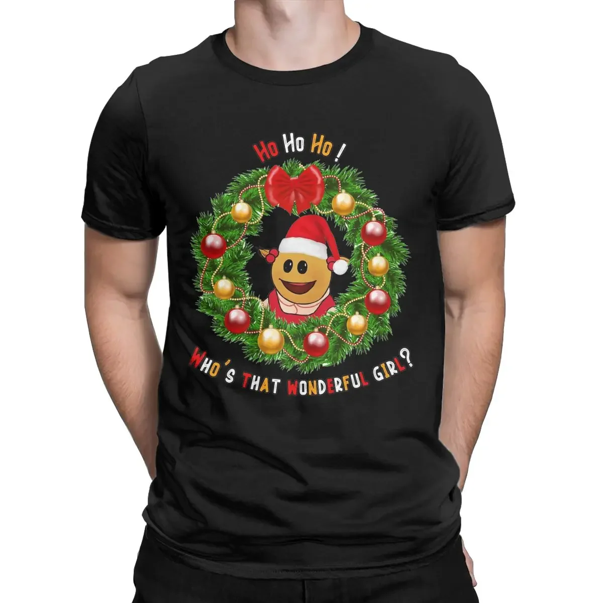 

Merry Christmas Short Sleeve Tee Shirt Plus Size Tops Novelty Who's That Wonderful Girl Cute NanalanT-Shirt Men Cotton harajuku