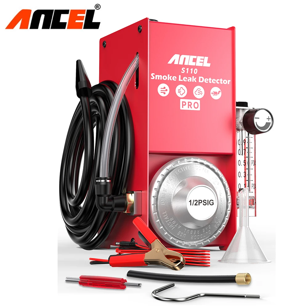 Ancel S110 Pro Rilevatore Di Perdite Di Fumo Per Auto Pompa D'Aria Incorporata Evap Vacuum Tester Tubo Del Carburante Generatore Di Fumo Analizzatore 