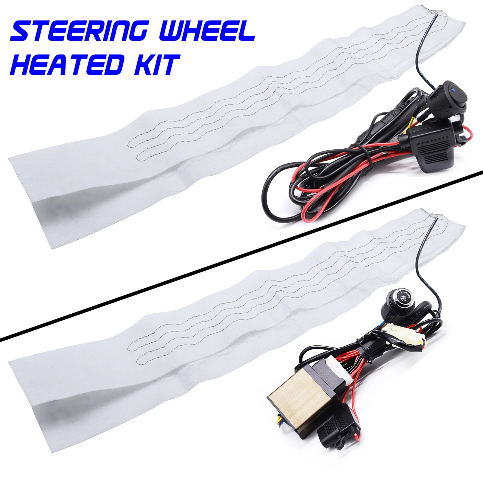 130cm Universal Car Heated Steering Wheel Cover Heater DIY Kit Pad