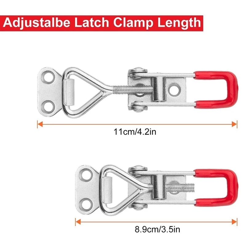 2/4PCS Heavy Iron Adjustable Buckle Lock Clamp Box Buckle Clamp Door Bolt Type Quick Accessory Horizontal buckle clamp