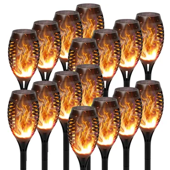 Solar Lights Outdoor LED 4/6/812Pcs Solar Torch Lights with Flickering Flame Waterproof Garden Decoration Lawn Path Yard Patio 1