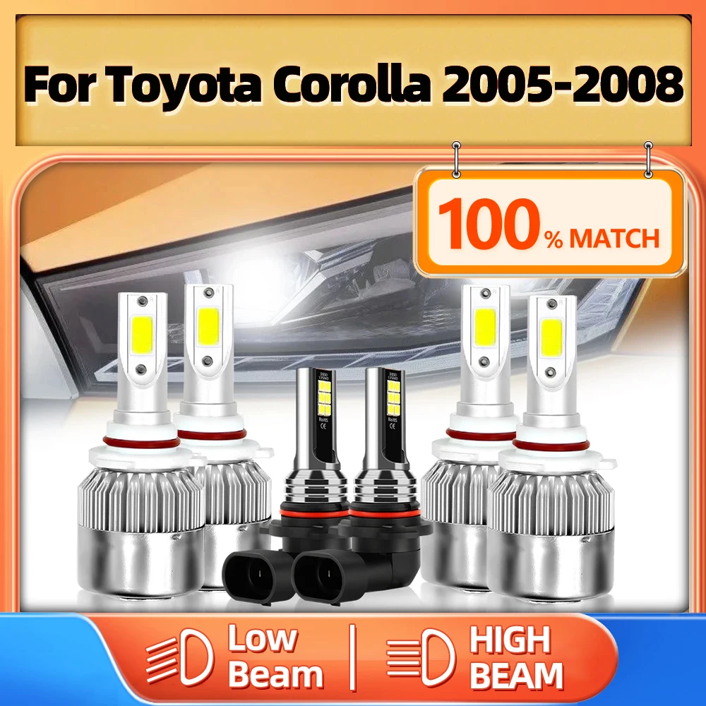 

360W 60000LM Car Haedlight 9005 HB3 9006 HB4 Canbus Auto Headlamps Turbo Fog Light 12V For Toyota Corolla 2005 2006 2007 2008