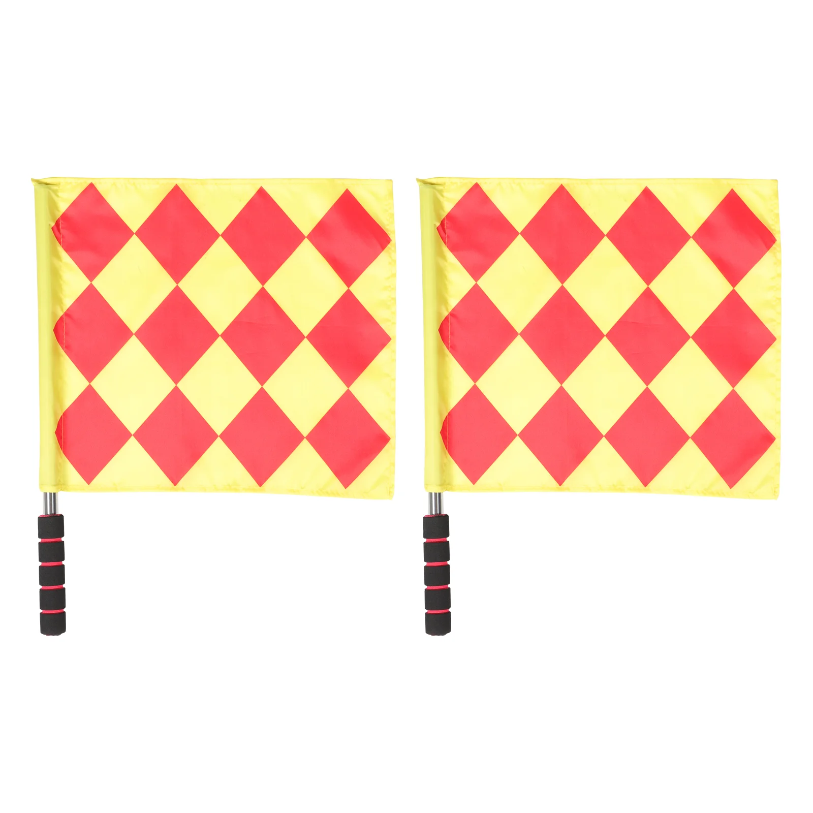 

2 Pcs Football Referee Flag Soccer Handheld Racing Conducting Flags Volleyball Signal Metal Match Waving For