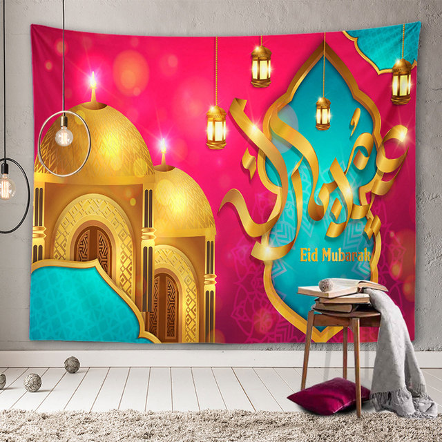 Muslim Ramadan Decoration Tapestry 3D Printing Home Background Wall Decoration Wall Hanging Dormitory Decoration