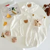 Cartoon Bear Muslin Romper Hat Suit Spring Summer Baby Clothes Infant Girls Coat Soft Cotton Breathable Jumpsuit for Boys 0-3T