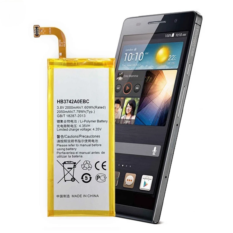 Batteria Adatta per HUAWEI 2000MAH ASCEND P6 G6 G630 HB3742A0EBC POLIMERI LITIO