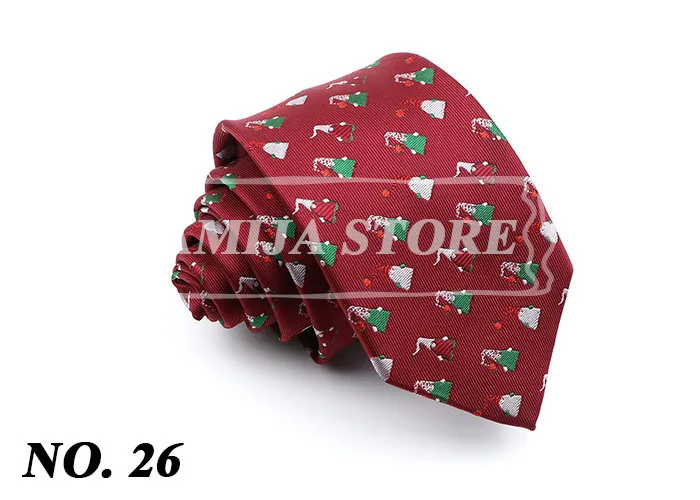 Christmas Ties For Men Red Green Blue Printed Festival Theme Party Gift Xmas Tree Santa Snowflake Slim Necktie For Man Accessori