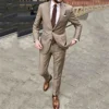 2 Pieces Handsome Slim Fit Casual Mens Prom Suits Notched Lapel Groomsmen Beach Wedding Tuxedos For Men Blazers Jacket Pant