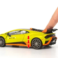 1:30 Lambos Huracan STO Alloy Die Cast Toy Car Model Sound and Light Pull Back Children's Toy Collectibles Birthday gift 2