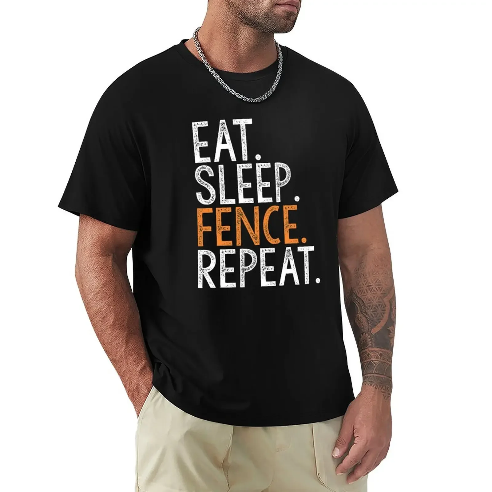 

EAT SLEEP FENCE REPEAT T-Shirt quick drying boys animal print Men's t-shirt