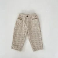 New Spring and Autumn Baby Children Boys and Girls Fashion Dot Print Corduroy Loose Relaxed Pants DGUKYM 6