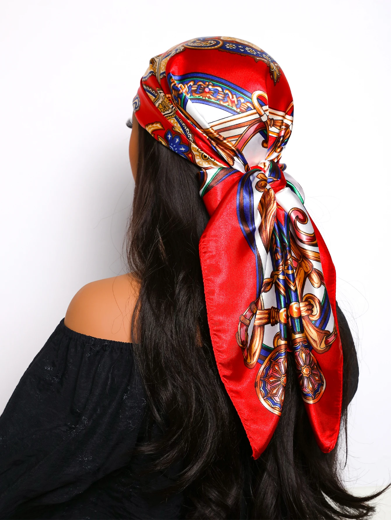 New Brand Print Headband Scarf Women Fashion 90*90cm Silk Satin Hijab Bandana Neckerhicef Sun Protection Shawl Wrap Headscarf