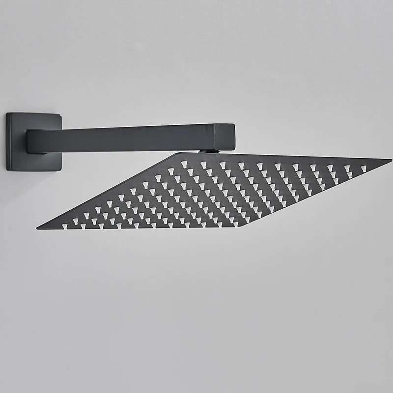 Shower Head Rozin Brushed Golden Rainfall Shower Head Bathroom 8/10/12" Ultrathin Style Top Shower Head with Wall Mounted Arm shower nozzle