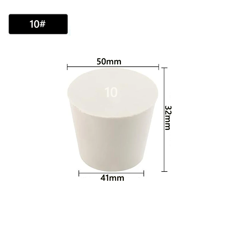 Tapón De Goma Tapered Tape Tapón De Laboratorio Para Botella De Tubo De Prueba - 10 Piezas - 2