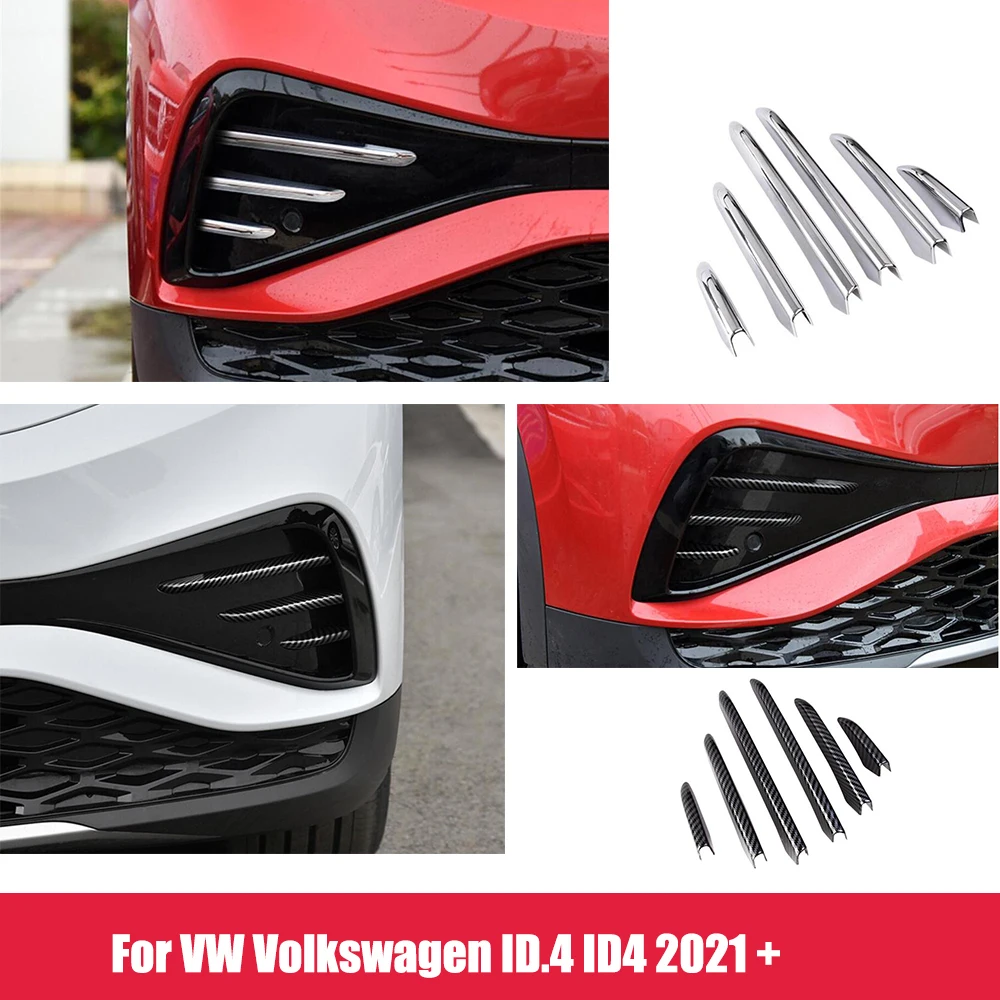 

For Volkswagen VW ID.4 ID4 2021 2022 ABS chrome Car Front Fog Lights Lamps Eyelid Eyebrow strips Cover Trim Auto Accessories