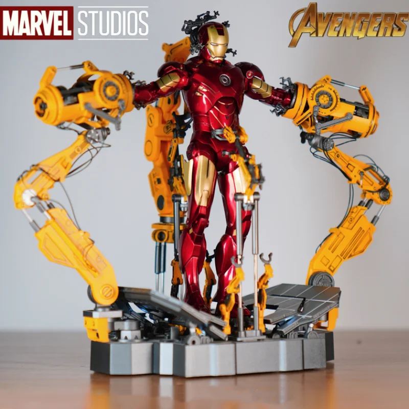 

In Stock Marvel Zd Iron Man Mk4 With Suit-up Gantry Original 1/10 Tony Stark Model Action Figure Collectible Toy Gift For Adult