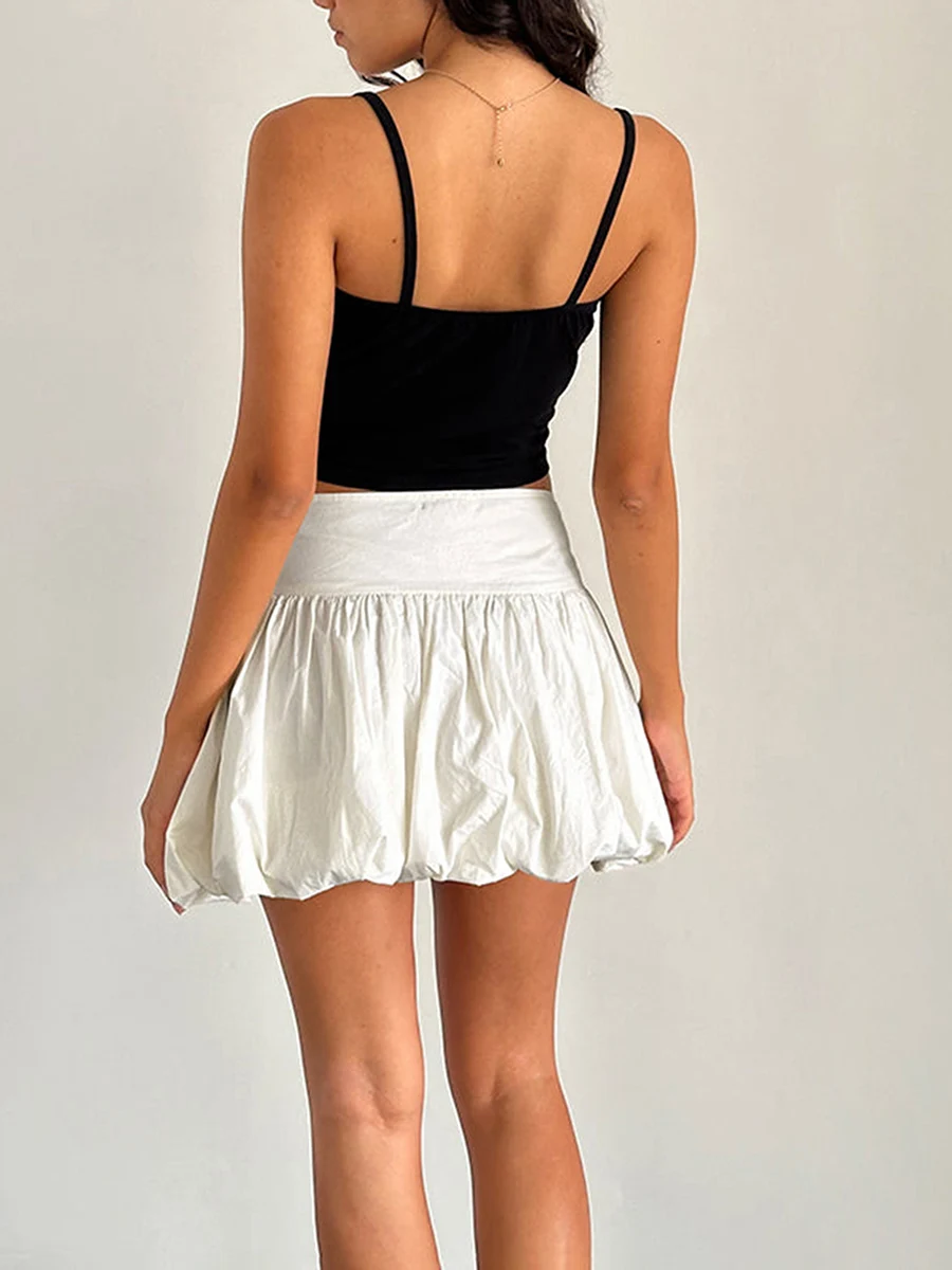 

Women Y2k Lace Ruffle Mini Skirt Elastic Waist Layered Flared Pleated A-line Skirts Swing Beach Short Skirt