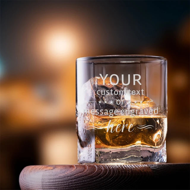 Verre à whisky personnalisé avec logo et texte, cadeaux de