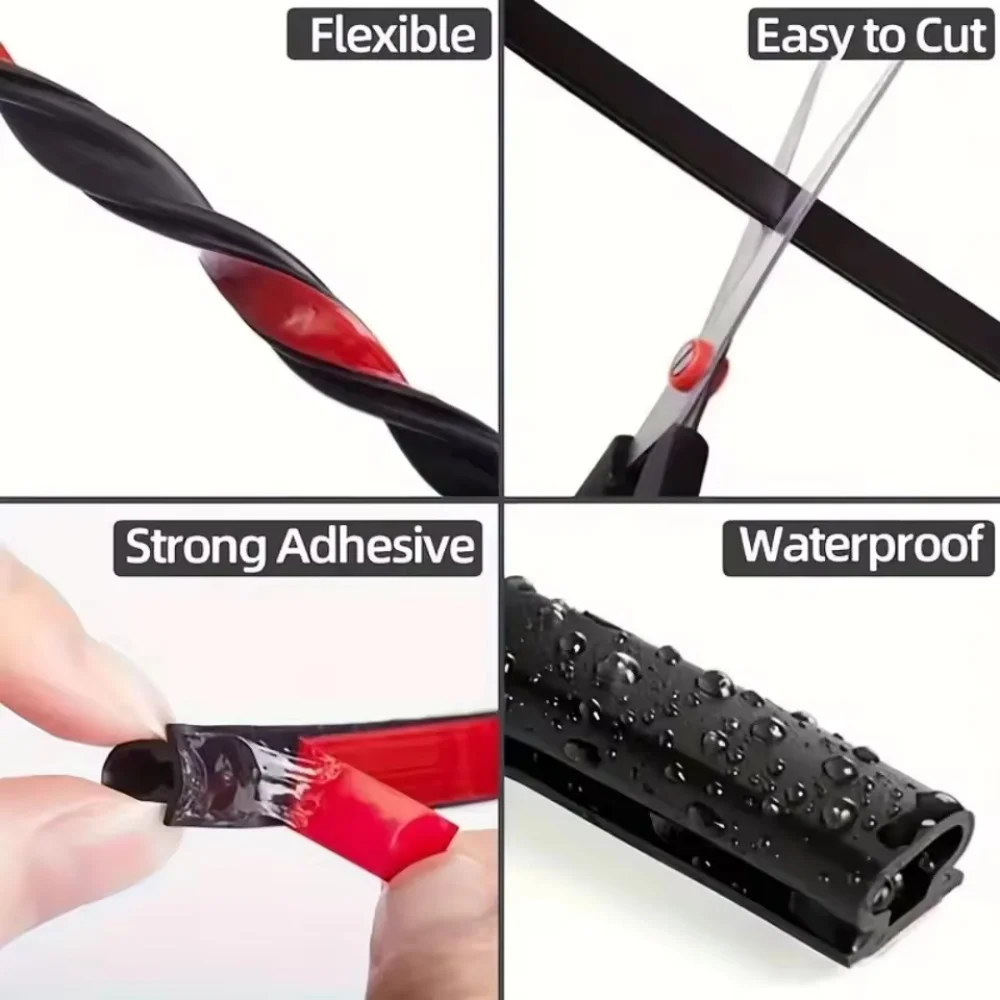 Durable Waterproof Self-Adhesive Door Seal Strip - Soundproofing, Easy Installation, Home Decor Enhancement