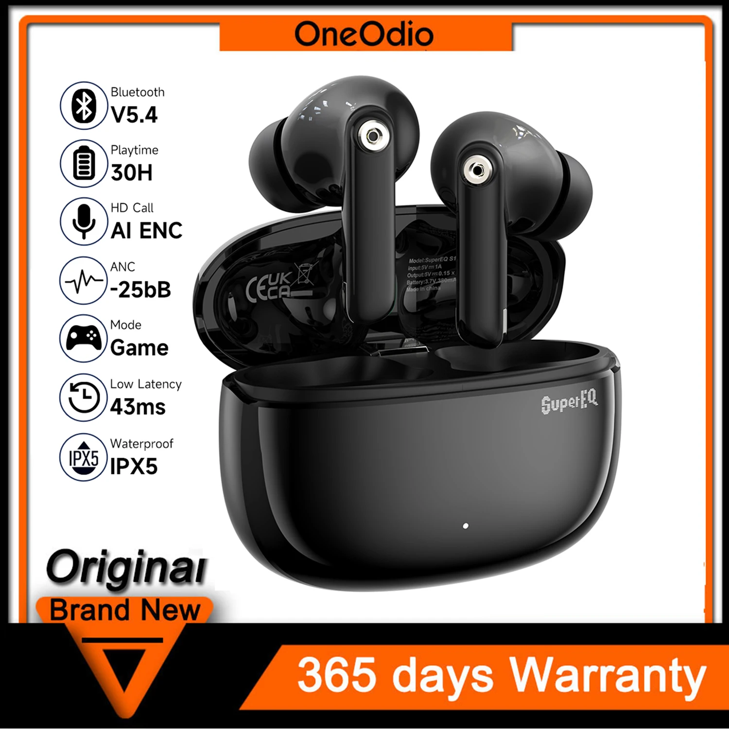 

Oneodio S10 ANC Wireless Earphones TWS Bluetooth 5.4 Active Noise Cancellation Headphones ,30H Playtime 4 Mics for Clear Call