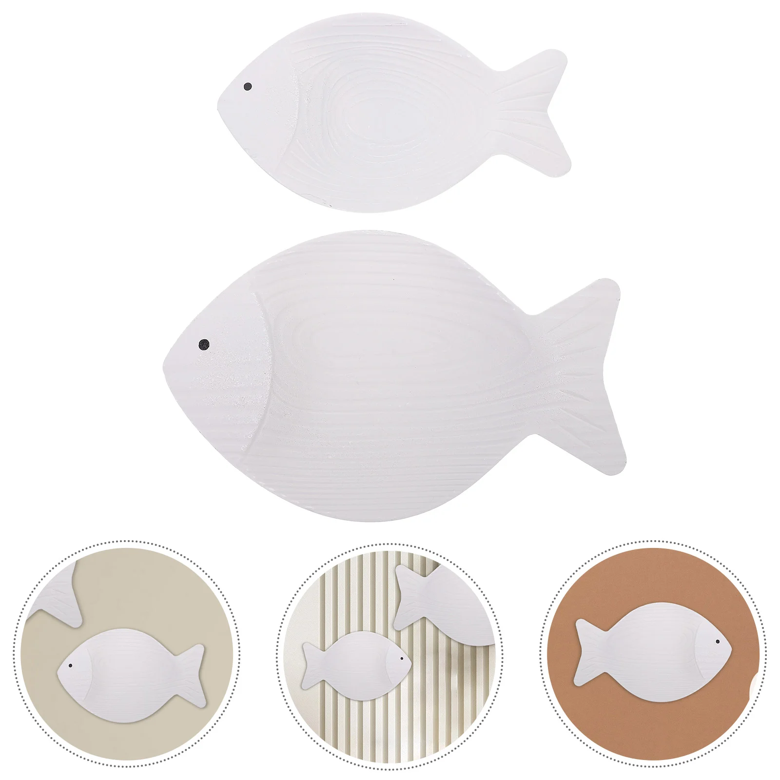 

2pcs Wooden Fish Hanging Ornament Wall Decoration Ocean Themed Wall Ornament