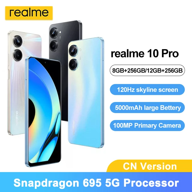 Global Rom realme 10 pro 5G Smartphone 120Hz Snapdragon 695 Processor  6.72" 108MP Mobilephone 5000mAh Battery Android phone 1