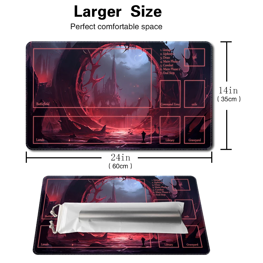 Ominous circle-Board Game TCG Playmat Table Mat Game Size 60X35 CM Mousepad Compatible for MTG CCG