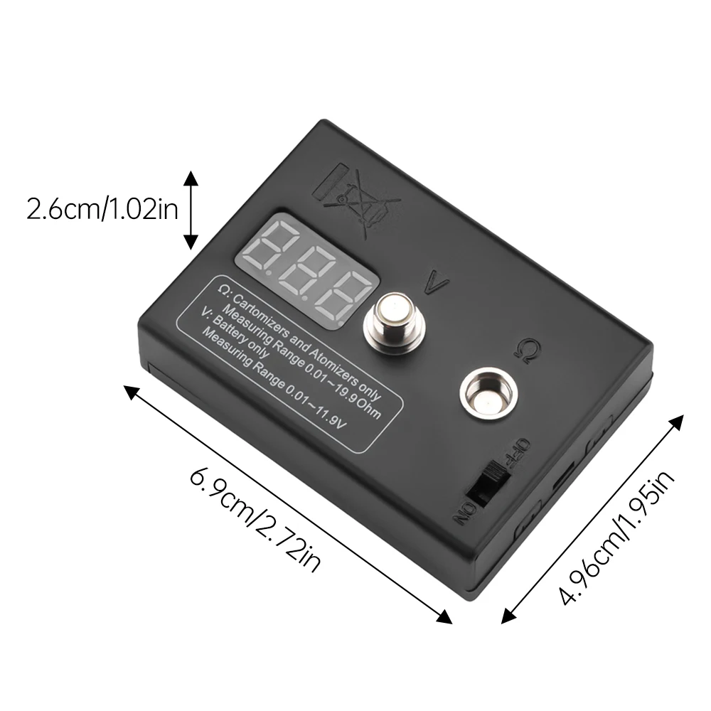 LED Digital Ohm Meter Coil Check 0.01-11.9V Voltage Measuring 0.01-19.9&Omega; High Precision Resistance Tester For EGO 510 808D M7 M8