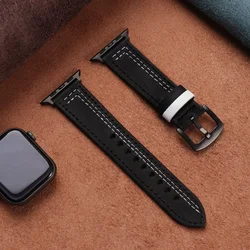 Premium Leather Band for Smartwatches - Elegant Accessory Bracelet (12 black and white)
