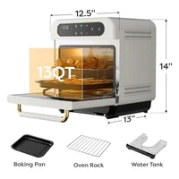 Air Fryer Steam Oven 8-in-1 Countertop Toaster Rapid Bake Steam Clean Dried Ferment 12L Compact Single/Couple Cooking Healthy 2