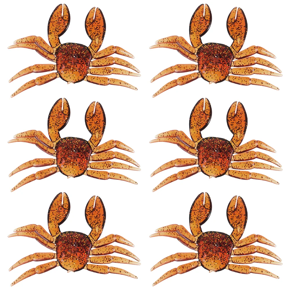 

6 Pcs Crab Bait Fishing Accessories Artificial Lures Equipment Baitcaster Portable Pvc Baits Fake for