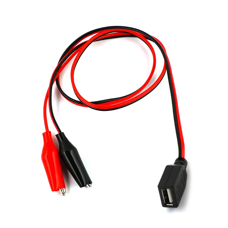 Description Picture 3 of itemAlligator Test Clips Clamp to USB Male / USB Female Connector Power Supply Adapter Wire 58cm Cable Red and Black