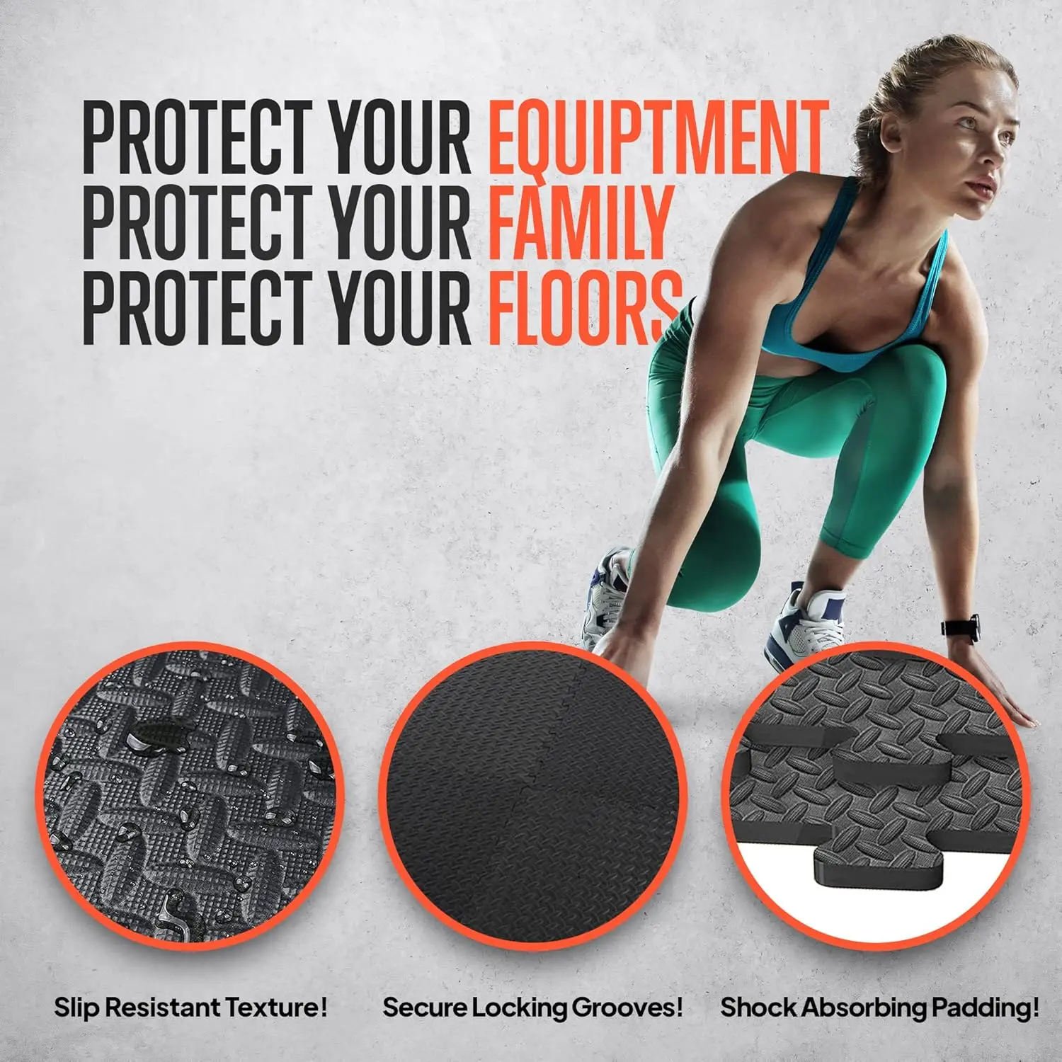 Thick Floor Puzzle Exercise Mats EVA Interlocking Foam Carpet for