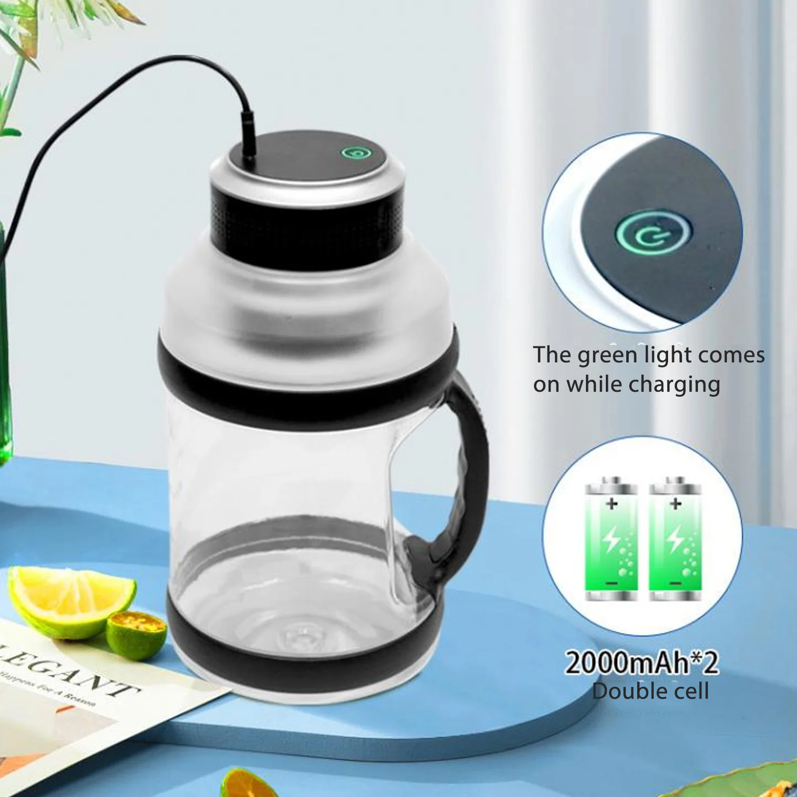 2L Sport Portable Blender with 6  Blades 18000rpm 4000mAh Type C Travel  Blender for Shakes   Blender 2