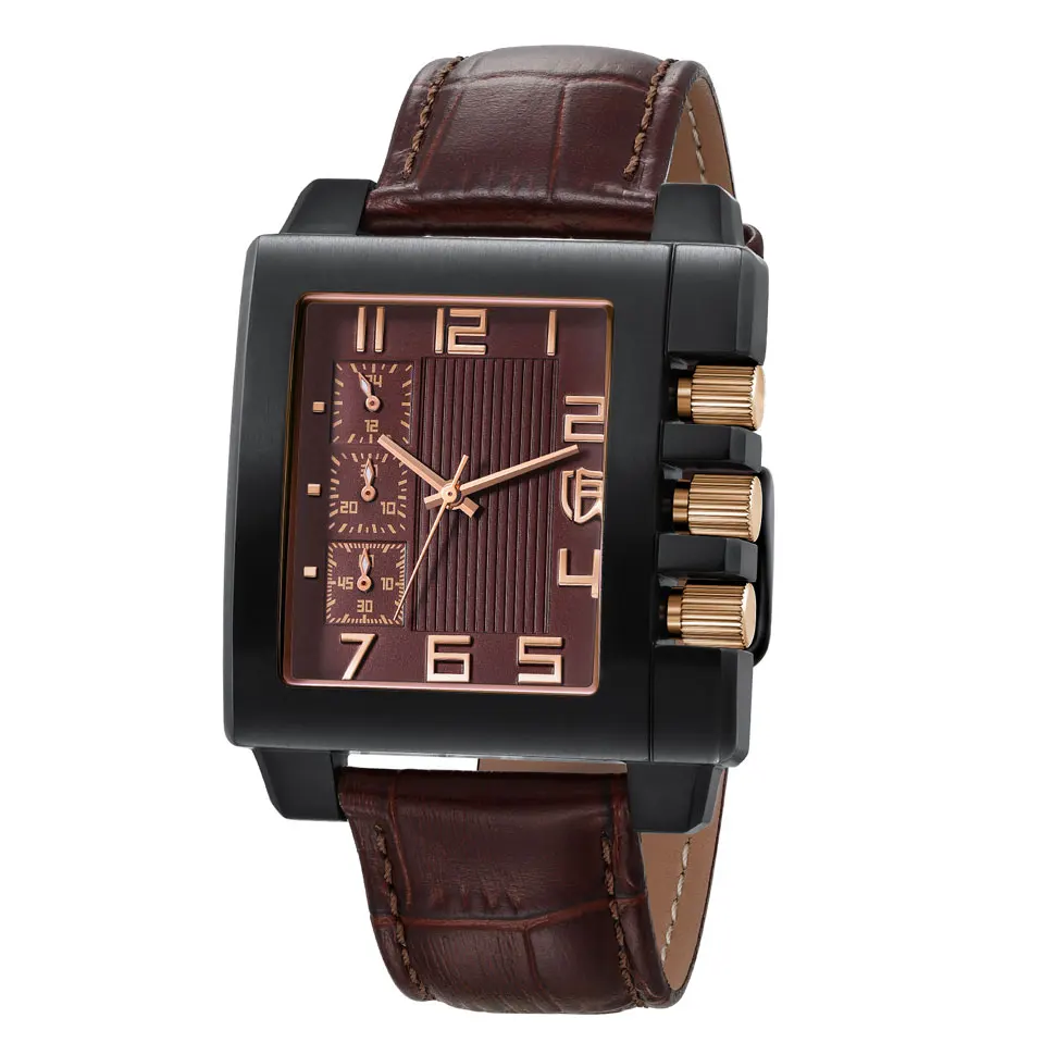 BERNY Chronograph-Uhren für Herren, personalisierbar, rechteckig, neue Herren-Armbanduhr, modisch, Business-Casual, Miyota JS55 Herrenuhr – Detail 9