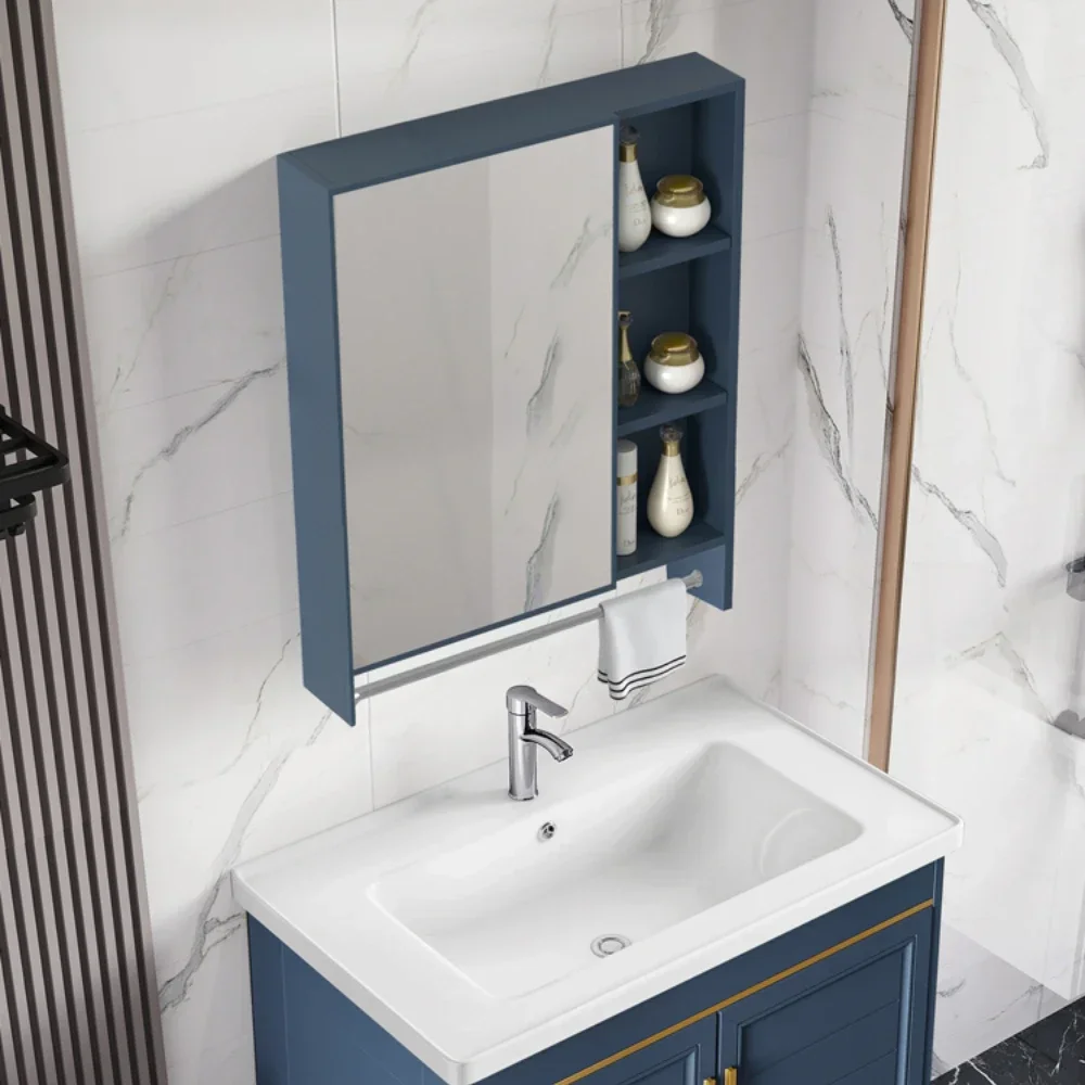 

Simple Alumimum Bathroom Cabinet Bathroom Washbasin Combination Integrated Ceramic Sink Washstand Basin